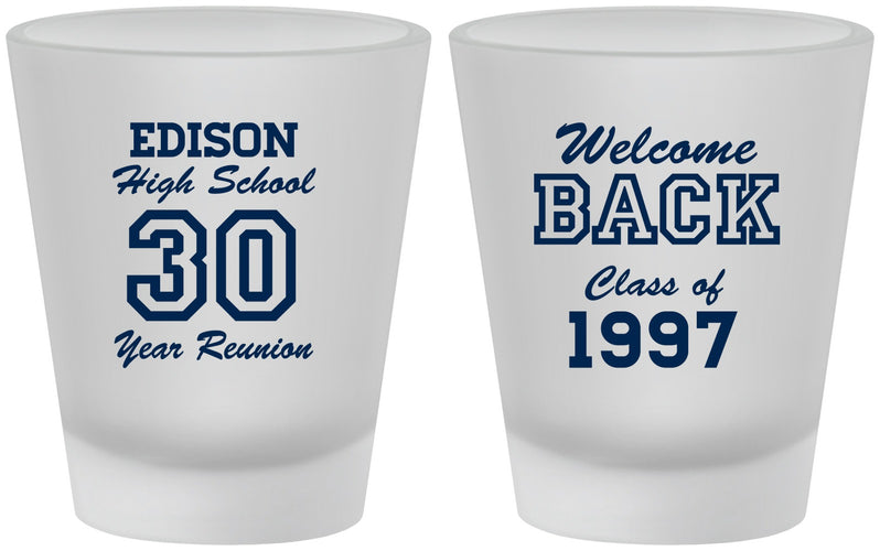Custom Class Reunion Frosted Shot Glasses - Class Of 1997 30 Year | 140022