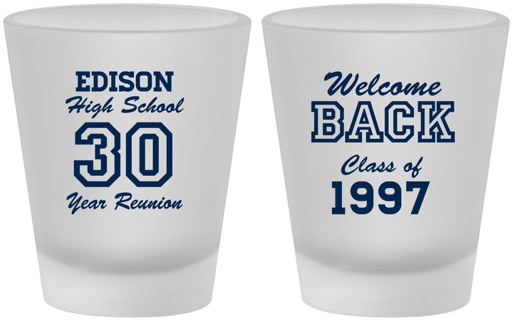 Custom Class Reunion Frosted Shot Glasses - Class Of 1997 30 Year | 140022