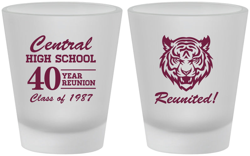 Custom Class Reunion Frosted Shot Glasses - Class Of 1987 40 Year | 140023