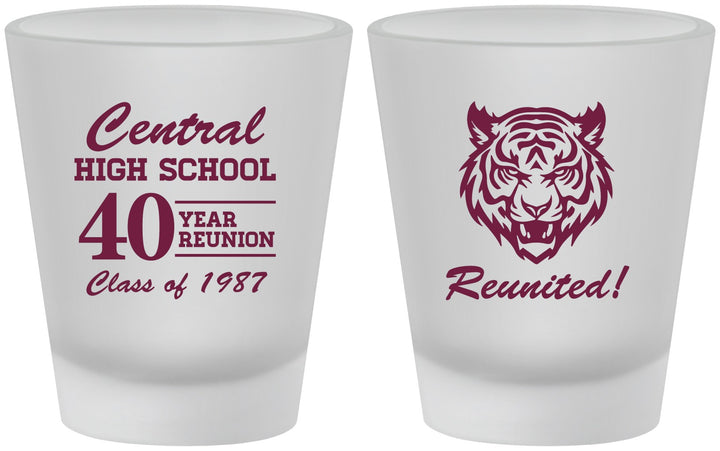 Custom Class Reunion Frosted Shot Glasses - Class Of 1987 40 Year | 140023