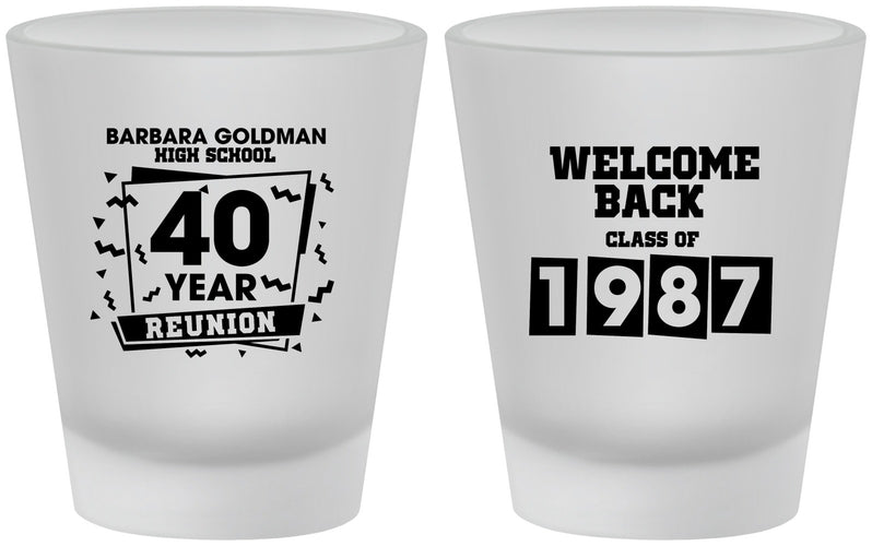 Custom Class Reunion Frosted Shot Glasses - Class Of 1987 40 Year | 140028