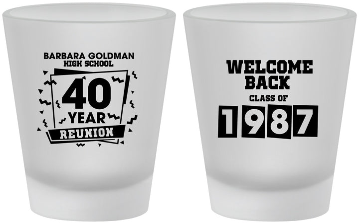 Custom Class Reunion Frosted Shot Glasses - Class Of 1987 40 Year | 140028