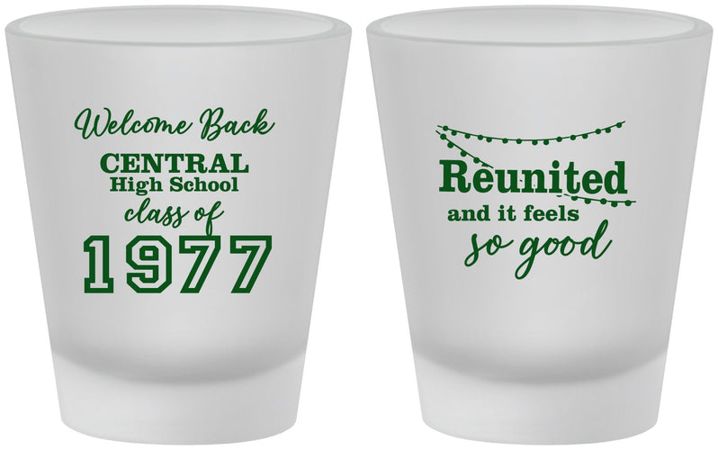 Custom Class Reunion Frosted Shot Glasses - Class Of 1977 50 Year | 140029