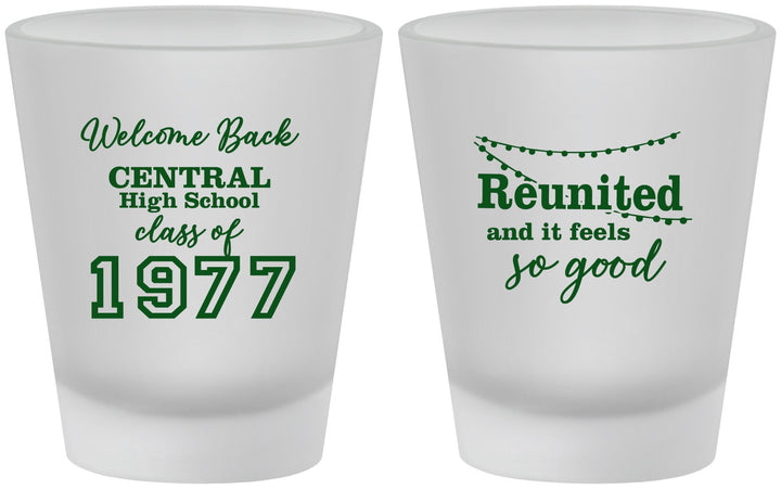 Custom Class Reunion Frosted Shot Glasses - Class Of 1977 50 Year | 140029