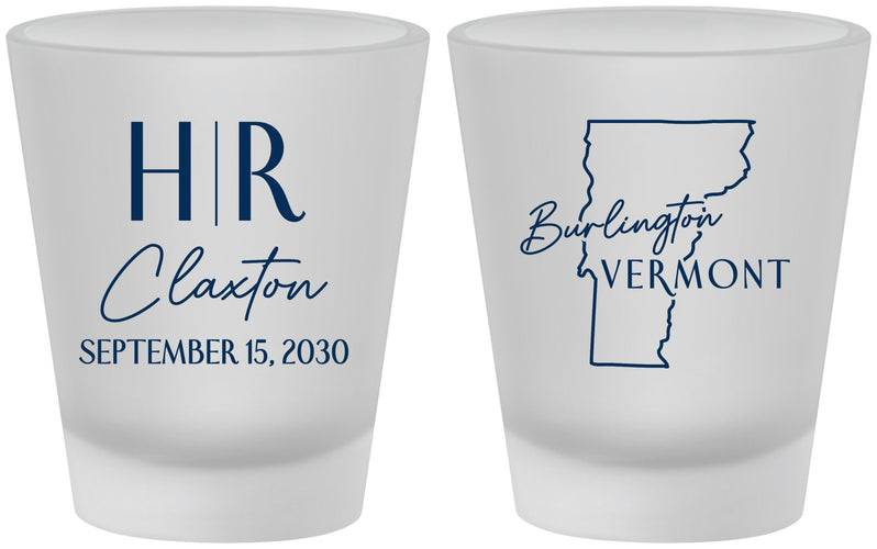 Custom Wedding Frosted Shot Glasses - Vermont | 144