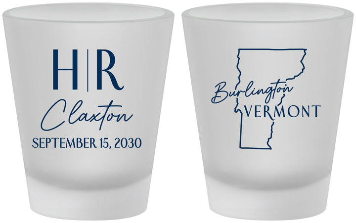 Custom Wedding Frosted Shot Glasses - Vermont | 144