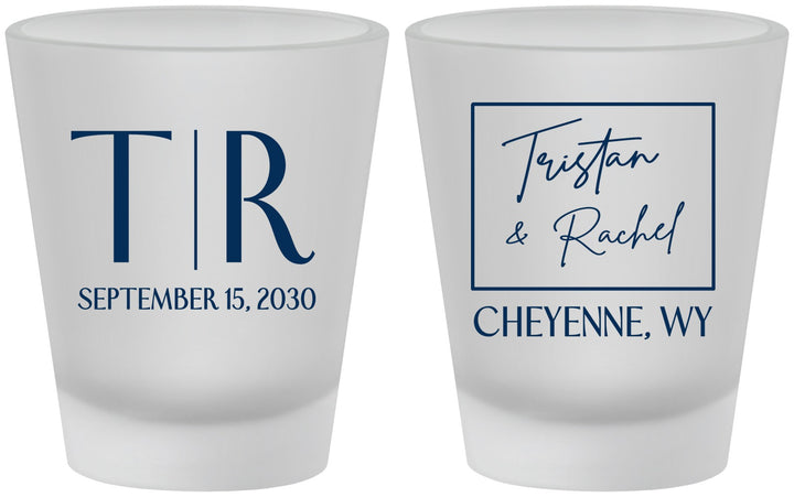 Custom Wedding Frosted Shot Glasses - Wyoming | 149