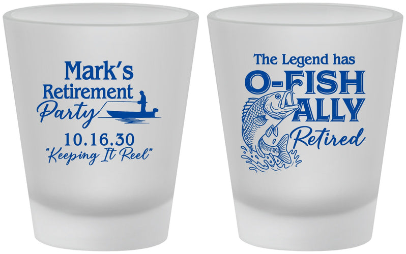 Custom Retirement Frosted Shot Glasses - Ofishally Retired | 150008