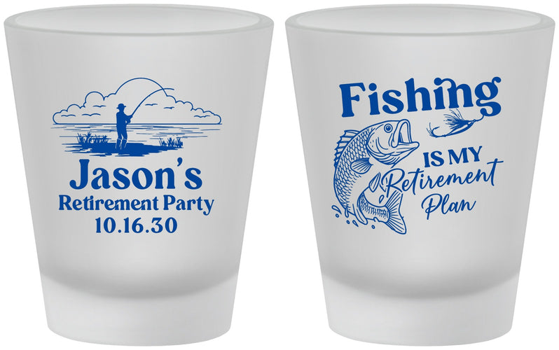 Custom Retirement Frosted Shot Glasses - Fishing | 150009