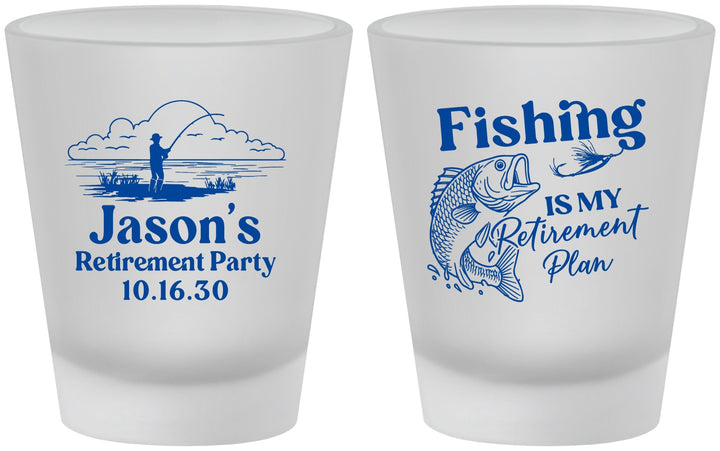 Custom Retirement Frosted Shot Glasses - Fishing | 150009