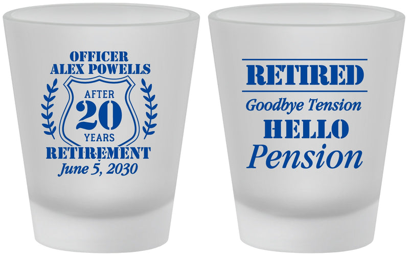 Custom Retirement Frosted Shot Glasses - Police Officer | 150011
