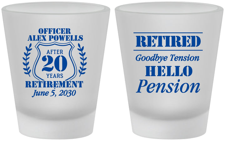 Custom Retirement Frosted Shot Glasses - Police Officer | 150011