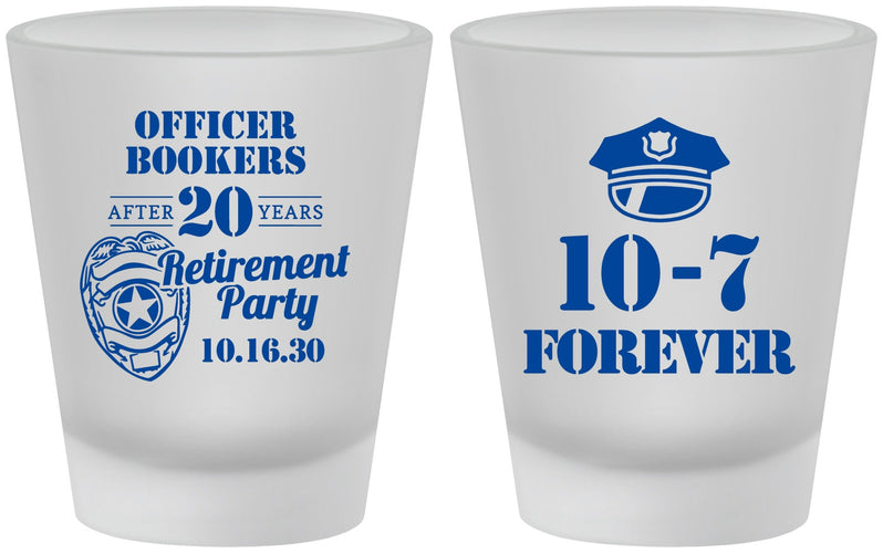 Custom Retirement Frosted Shot Glasses - Police Officer | 150012