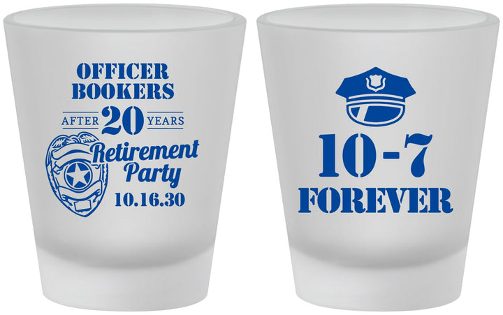 Custom Retirement Frosted Shot Glasses - Police Officer | 150012