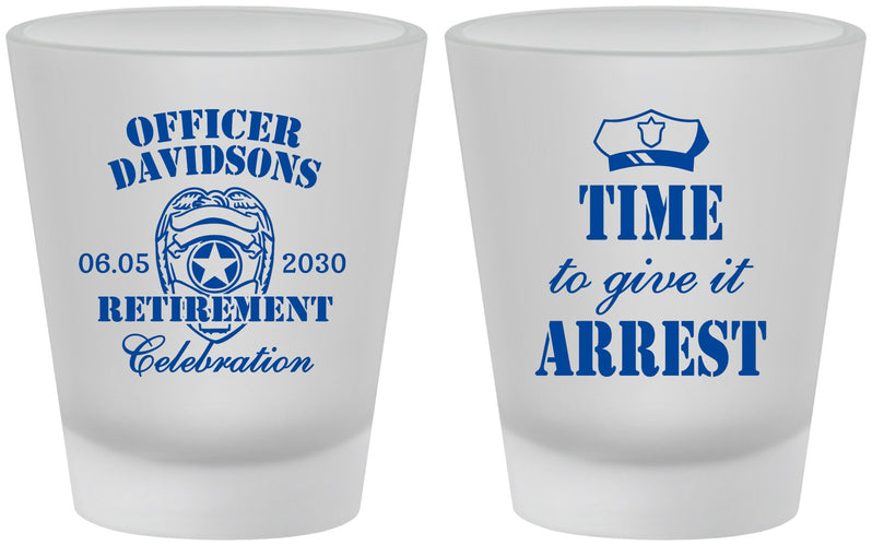 Custom Retirement Frosted Shot Glasses - Police Officer | 150014