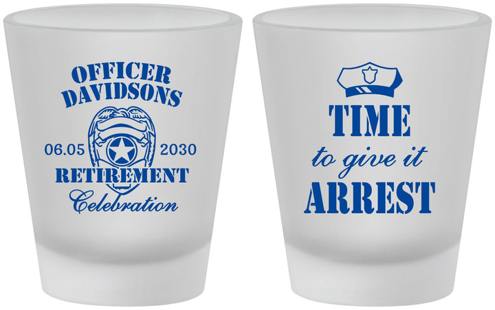 Custom Retirement Frosted Shot Glasses - Police Officer | 150014