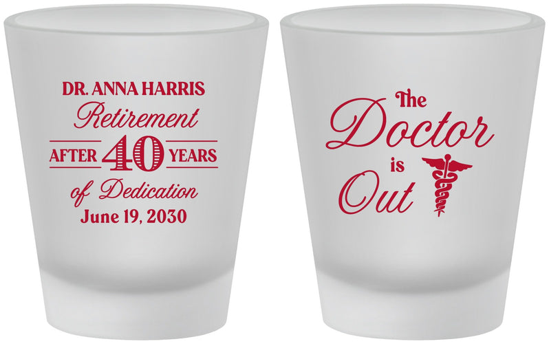 Custom Retirement Frosted Shot Glasses - Doctor | 150017