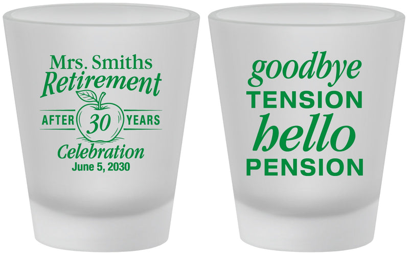 Custom Retirement Frosted Shot Glasses - Teacher | 150020