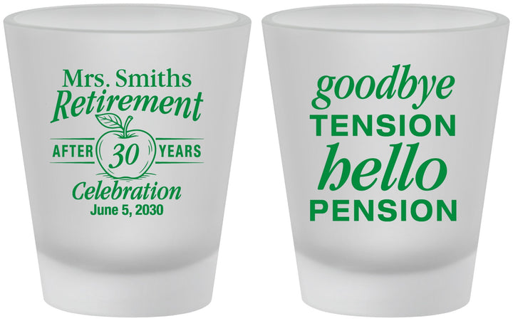 Custom Retirement Frosted Shot Glasses - Teacher | 150020