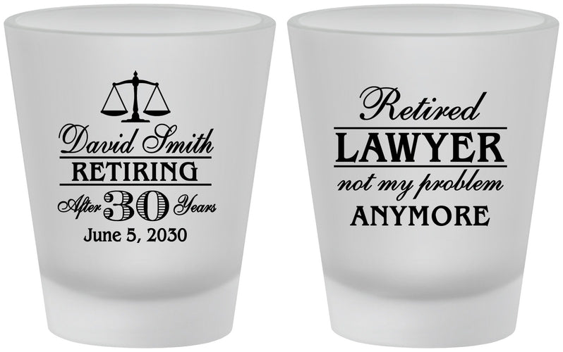 Custom Retirement Frosted Shot Glasses - Lawyer | 150025
