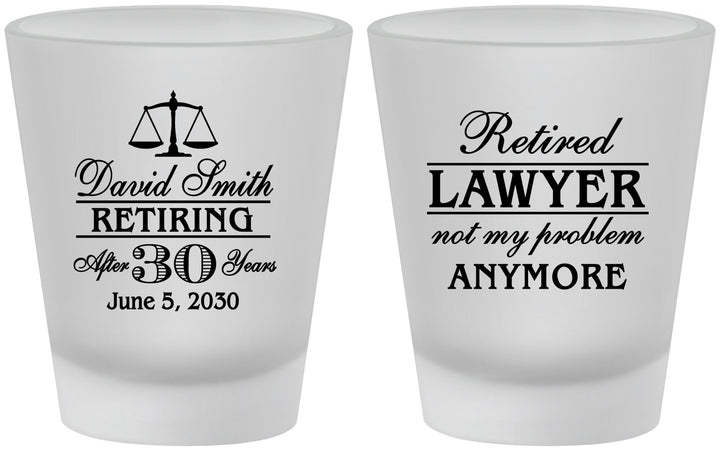 Custom Retirement Frosted Shot Glasses - Lawyer | 150025