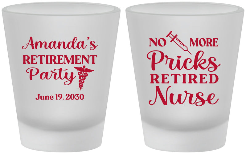 Custom Retirement Frosted Shot Glasses - Nurse | 150027