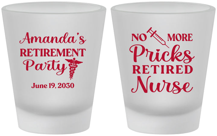 Custom Retirement Frosted Shot Glasses - Nurse | 150027