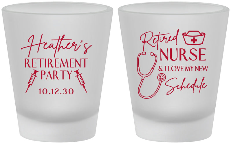 Custom Retirement Frosted Shot Glasses - Nurse | 150028