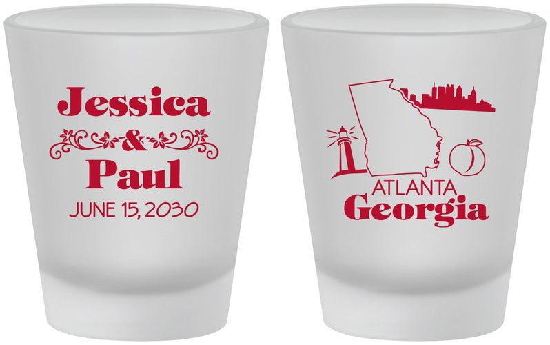 Custom Wedding Frosted Shot Glasses - Georgia | 159