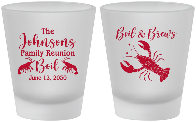 Custom Family Reunion Frosted Shot Glasses - Crawfish Boil | 160005