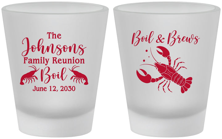 Custom Family Reunion Frosted Shot Glasses - Crawfish Boil | 160005