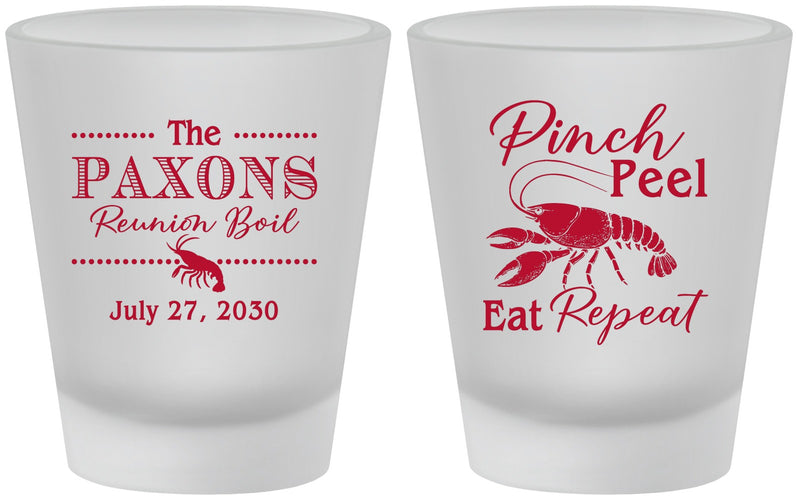 Custom Family Reunion Frosted Shot Glasses - Crawfish Boil | 160006