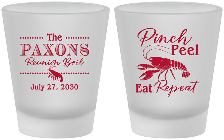 Custom Family Reunion Frosted Shot Glasses - Crawfish Boil | 160006