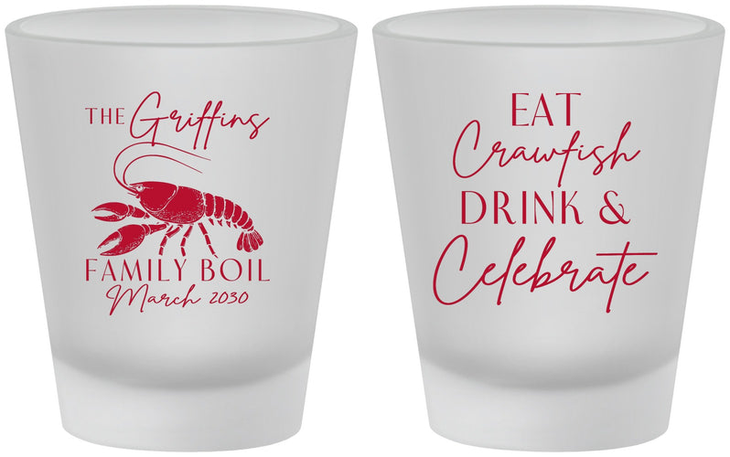 Custom Family Reunion Frosted Shot Glasses - Crawfish Boil | 160007