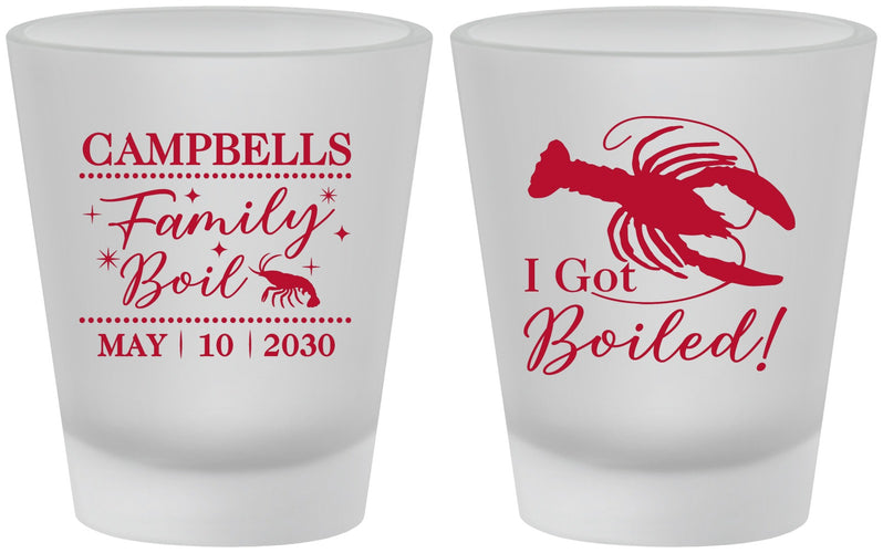Custom Family Reunion Frosted Shot Glasses - Crawfish Boil | 160008