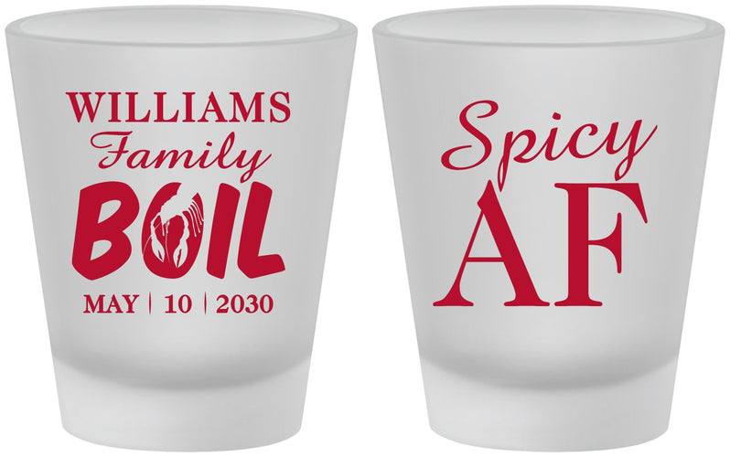 Custom Family Reunion Frosted Shot Glasses - Crawfish Boil | 160009