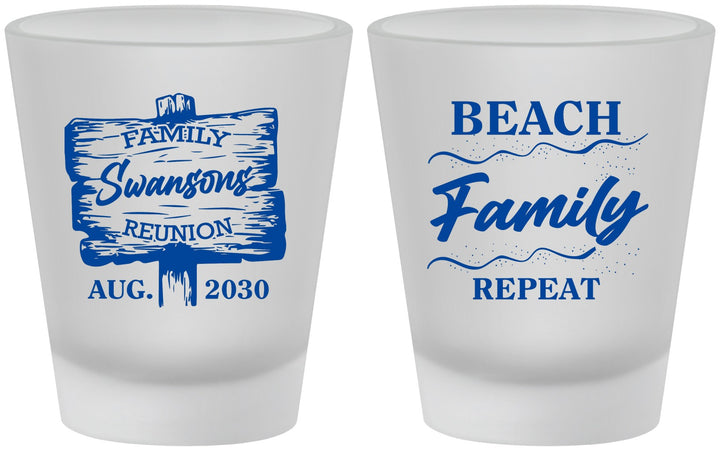 Custom Family Reunion Frosted Shot Glasses - Beach Family Repeat | 160013
