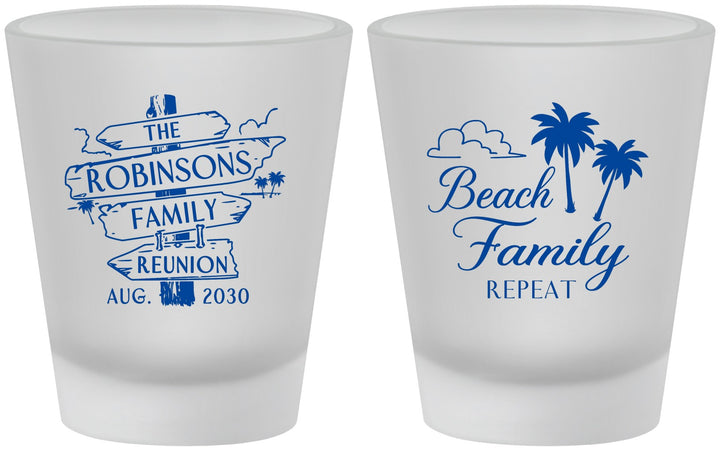 Custom Family Reunion Frosted Shot Glasses - Beach Family Repeat | 160014