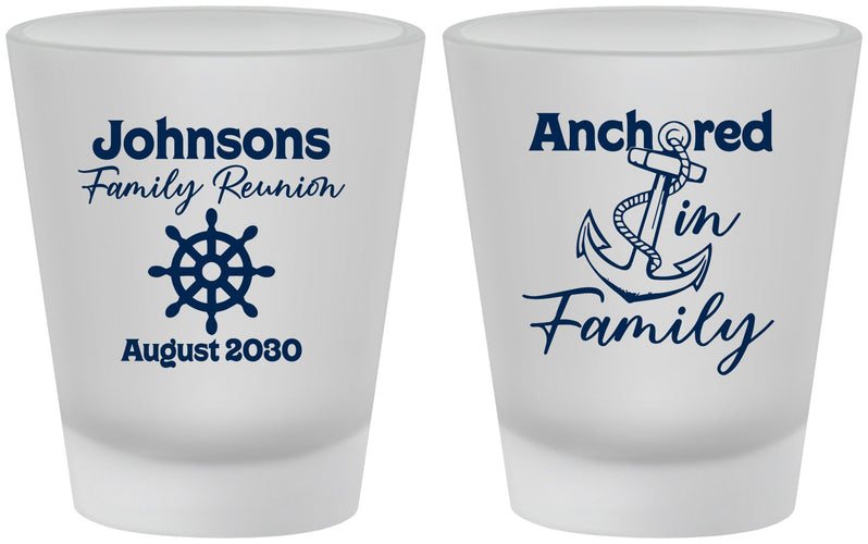 Custom Family Reunion Frosted Shot Glasses - Cruise Nautical | 160020