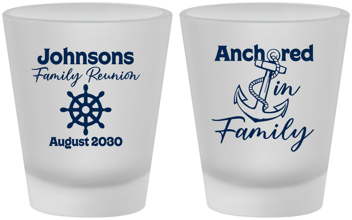 Custom Family Reunion Frosted Shot Glasses - Cruise Nautical | 160020