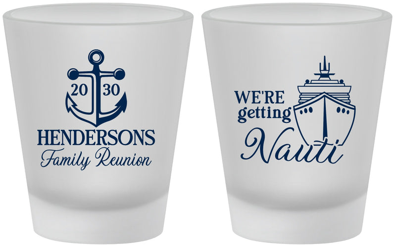 Custom Family Reunion Frosted Shot Glasses - Cruise Nautical | 160021