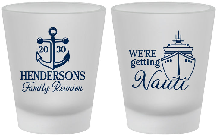 Custom Family Reunion Frosted Shot Glasses - Cruise Nautical | 160021