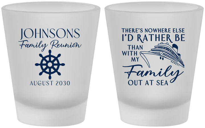 Custom Family Reunion Frosted Shot Glasses - Cruise Nautical | 160024