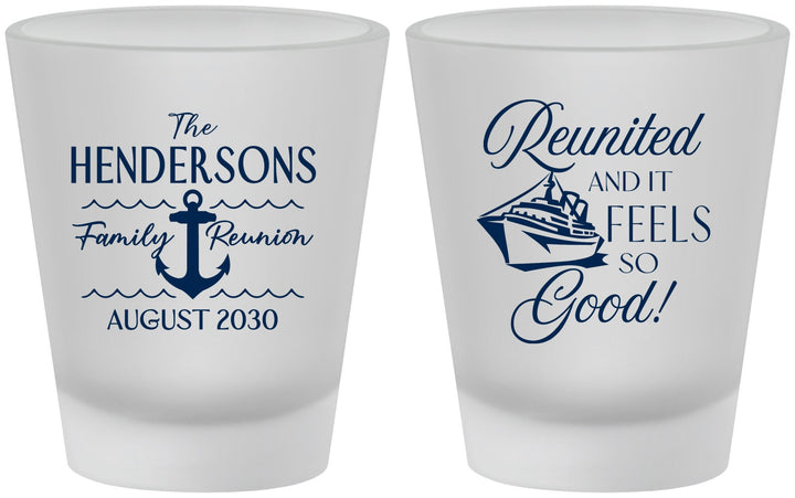 Custom Family Reunion Frosted Shot Glasses - Cruise Anchor | 160027