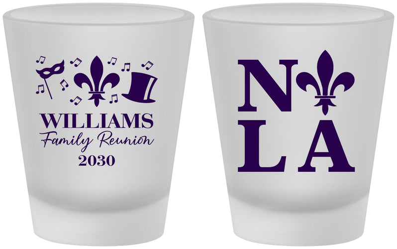 Custom Family Reunion Frosted Shot Glasses - New Orleans | 160031