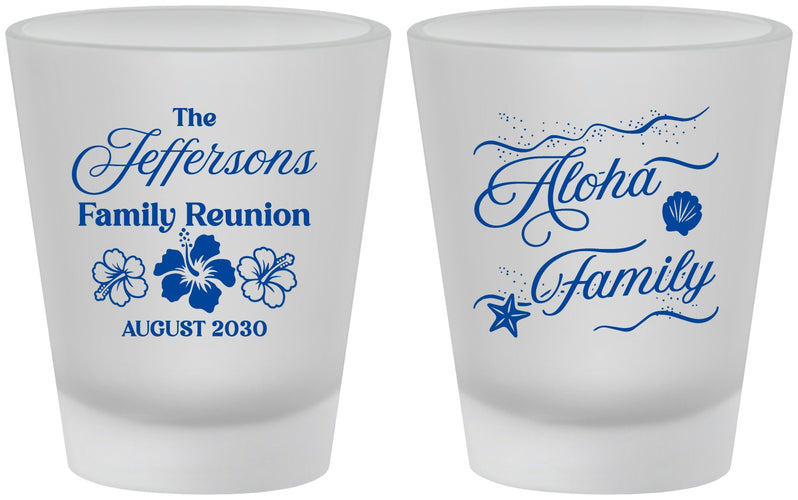 Custom Family Reunion Frosted Shot Glasses - Hawaii | 160032