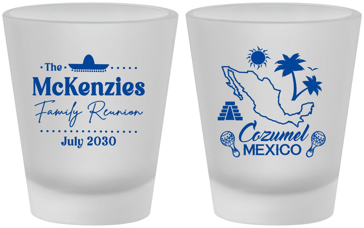 Custom Family Reunion Frosted Shot Glasses - Mexico | 160033