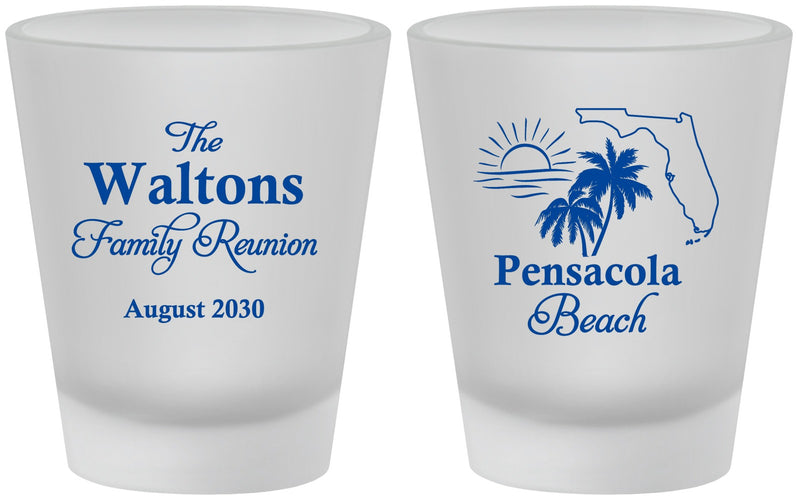 Custom Family Reunion Frosted Shot Glasses - Florida Beach | 160036