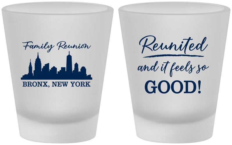 Custom Family Reunion Frosted Shot Glasses - New York | 160039
