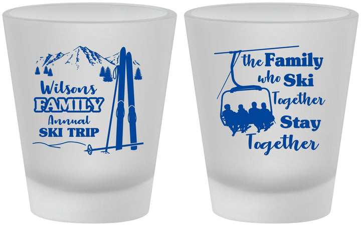 Custom Family Reunion Frosted Shot Glasses - Ski Trip | 160040
